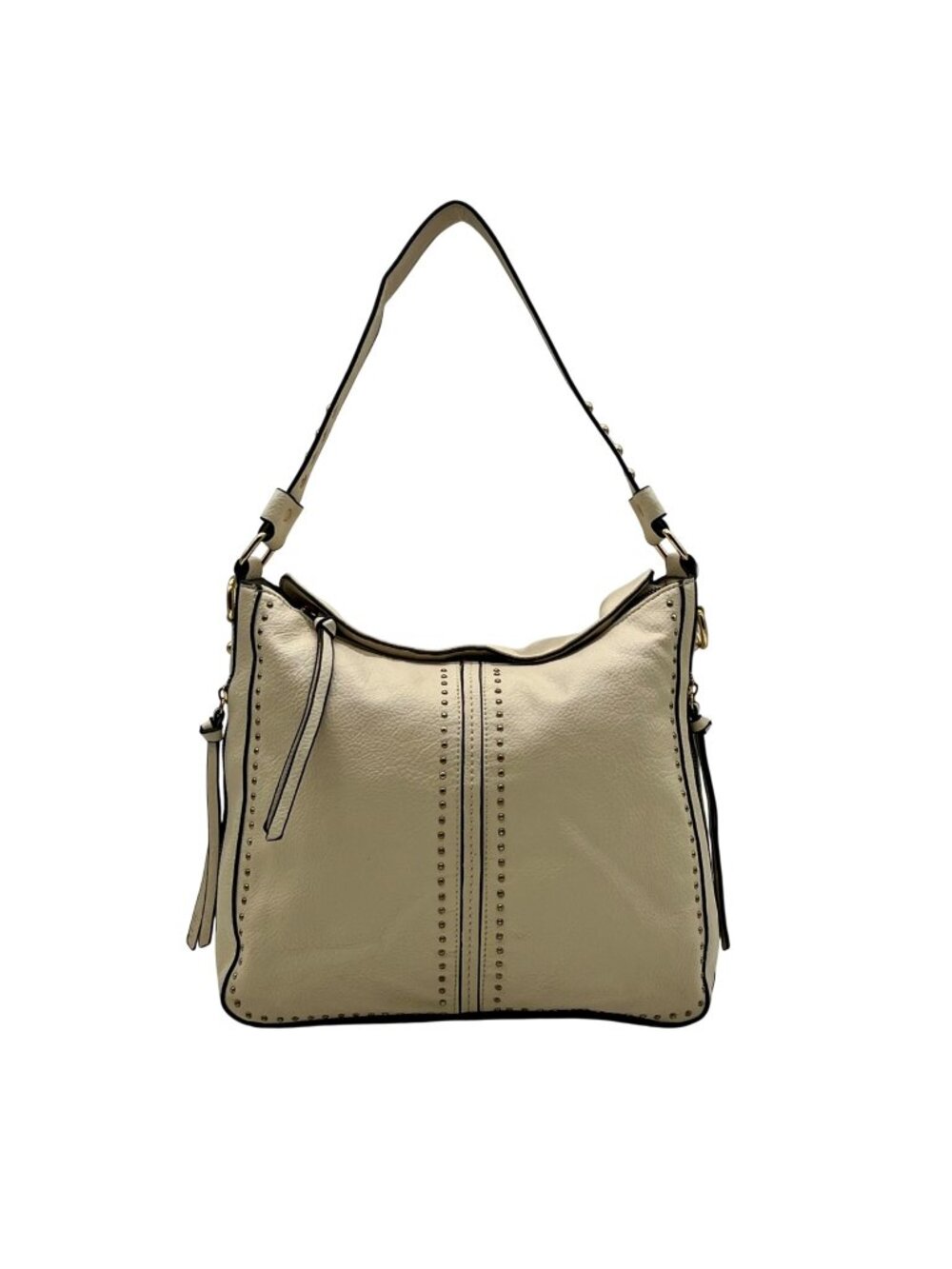 Montana West Cream Leather Shoulder Bag